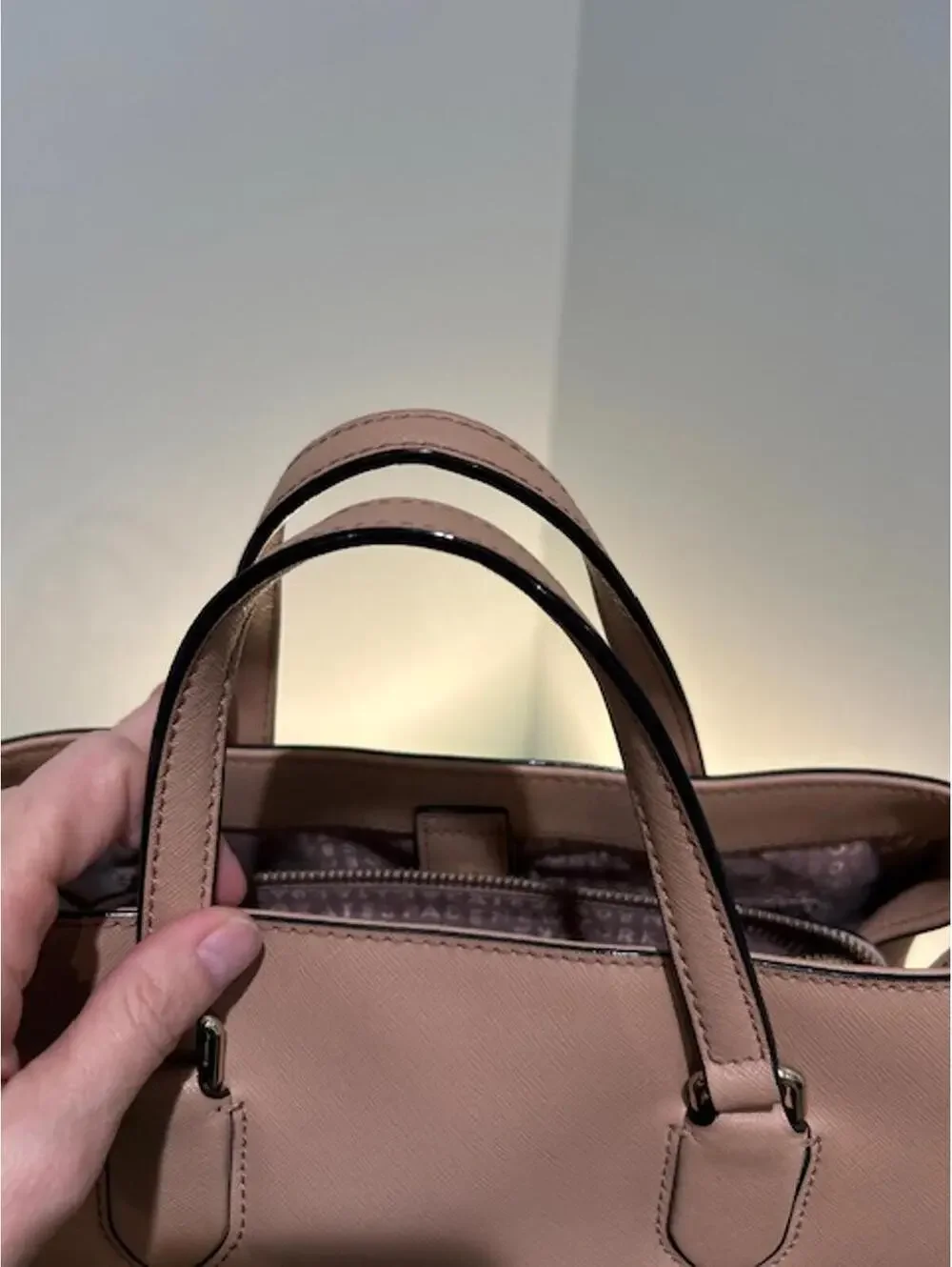 👜 Kate Spade Evangelie WKRU3930 Camel Nude Leather Satchel *GUC Pretty & classy